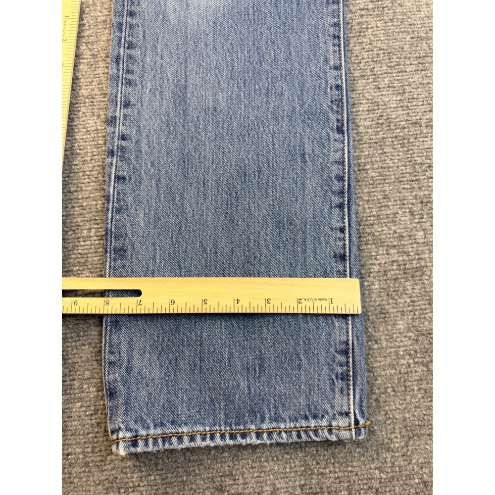 Levis 501 Original Fit Mens 34x32 Blue Denim Jeans Straight Leg Workwear Pants - Picture 6 of 9